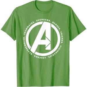 imageMarvel Avengers Endgame Logo Heroes and Legends TShirtGrass Green