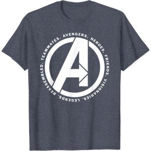 imageMarvel Avengers Endgame Logo Heroes and Legends TShirtHeather Blue