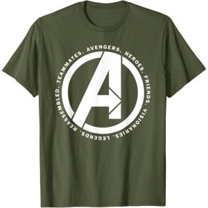 imageMarvel Avengers Endgame Logo Heroes and Legends TShirtOlive Green