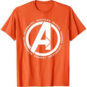 imageMarvel Avengers Endgame Logo Heroes and Legends TShirtOrange