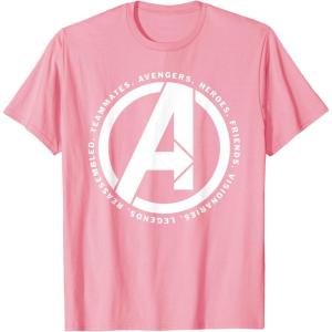 imageMarvel Avengers Endgame Logo Heroes and Legends TShirtPink