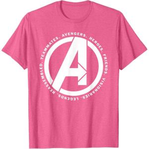 imageMarvel Avengers Endgame Logo Heroes and Legends TShirtPink Heather