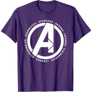 imageMarvel Avengers Endgame Logo Heroes and Legends TShirtPurple