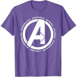 imageMarvel Avengers Endgame Logo Heroes and Legends TShirtPurple Heather