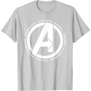 imageMarvel Avengers Endgame Logo Heroes and Legends TShirtSilver Grey