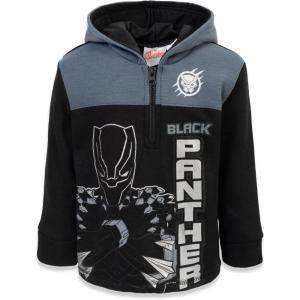 imageMarvel Avengers SpiderMan Fleece Half Zip Hoodie Toddler to Big Kid Sizes 2T  1820Black Panther
