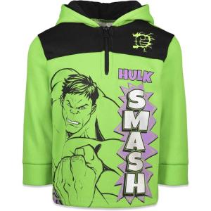 imageMarvel Avengers SpiderMan Fleece Half Zip Hoodie Toddler to Big Kid Sizes 2T  1820Hulk