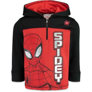 imageMarvel Avengers SpiderMan Fleece Half Zip Hoodie Toddler to Big Kid Sizes 2T  1820Red  Black