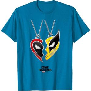 imageMarvel Deadpool ampamp Wolverine Come Together Friendship Poster TShirtSapphire Blue