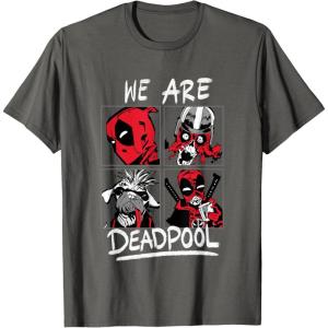 imageMarvel Deadpool ampamp Wolverine We Are Deadpool Face Panels TShirtAsphalt Grey