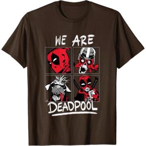 imageMarvel Deadpool ampamp Wolverine We Are Deadpool Face Panels TShirtBrown
