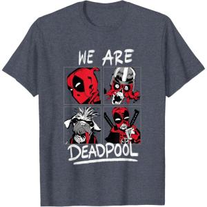 imageMarvel Deadpool ampamp Wolverine We Are Deadpool Face Panels TShirtHeather Blue