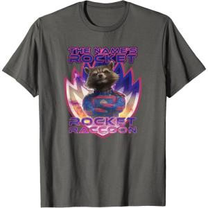imageMarvel Guardians of the Galaxy 3 The Names Rocket Raccoon TShirtAsphalt Grey