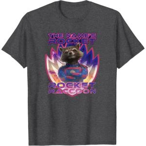 imageMarvel Guardians of the Galaxy 3 The Names Rocket Raccoon TShirtDark Heather Grey