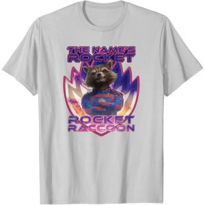 imageMarvel Guardians of the Galaxy 3 The Names Rocket Raccoon TShirtSilver Grey