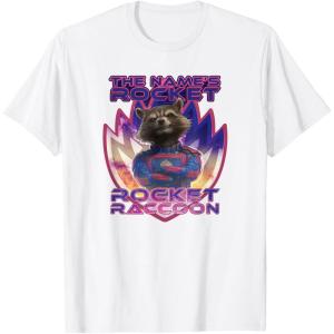 imageMarvel Guardians of the Galaxy 3 The Names Rocket Raccoon TShirtWhite
