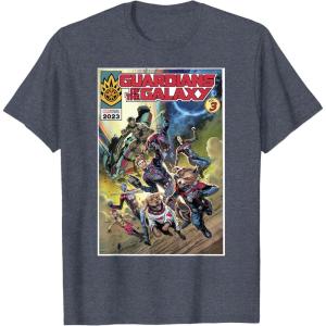 imageMarvel Guardians of the Galaxy Vol 3 Cosmic Comic Poster TShirtHeather Blue