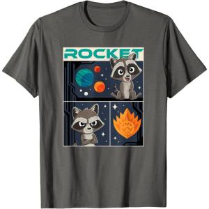 imageMarvel Guardians of the Galaxy Volume 3 Baby Rocket Panels TShirtAsphalt Grey
