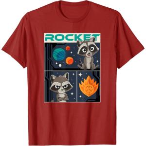 imageMarvel Guardians of the Galaxy Volume 3 Baby Rocket Panels TShirtCranberry Red