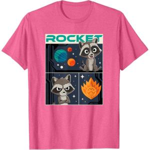 imageMarvel Guardians of the Galaxy Volume 3 Baby Rocket Panels TShirtPink Heather