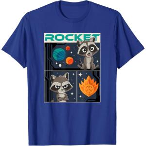 imageMarvel Guardians of the Galaxy Volume 3 Baby Rocket Panels TShirtRoyal Blue