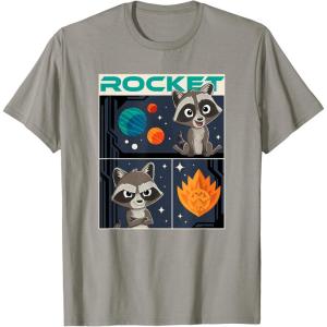 imageMarvel Guardians of the Galaxy Volume 3 Baby Rocket Panels TShirtSlate Grey