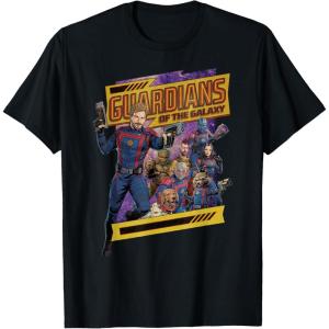 imageMarvel Guardians of the Galaxy Volume 3 Comic Style and Logo TShirtBlack