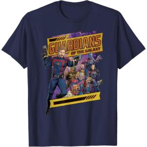 imageMarvel Guardians of the Galaxy Volume 3 Comic Style and Logo TShirtNavy Blue