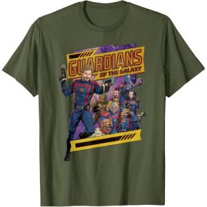 imageMarvel Guardians of the Galaxy Volume 3 Comic Style and Logo TShirtOlive Green