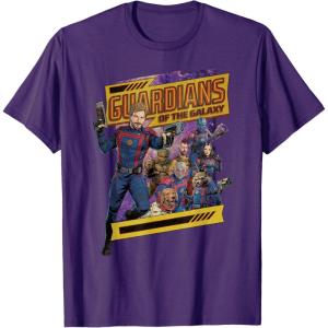 imageMarvel Guardians of the Galaxy Volume 3 Comic Style and Logo TShirtPurple
