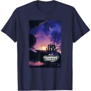 imageMarvel Guardians of the Galaxy Volume 3 Movie Poster Logo TShirtNavy Blue