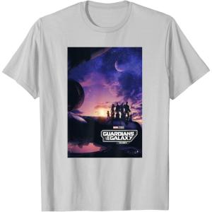 imageMarvel Guardians of the Galaxy Volume 3 Movie Poster Logo TShirtSilver Grey