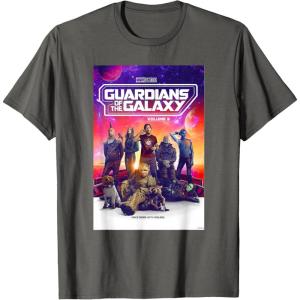 imageMarvel Guardians of the Galaxy Volume 3 Movie Poster TShirtAsphalt Grey