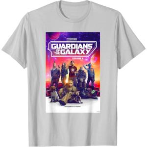 imageMarvel Guardians of the Galaxy Volume 3 Movie Poster TShirtSilver Grey