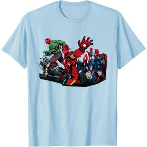 imageMarvel Studios Deadpool ampamp Wolverine Avengers Assemble Homage TShirtBaby Blue