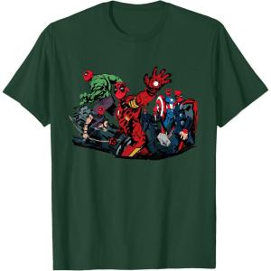 imageMarvel Studios Deadpool ampamp Wolverine Avengers Assemble Homage TShirtDark Green
