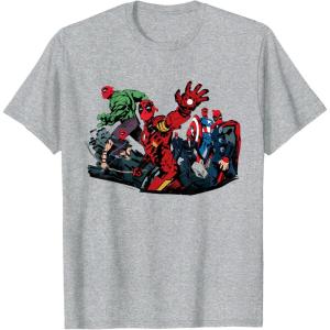 imageMarvel Studios Deadpool ampamp Wolverine Avengers Assemble Homage TShirtHeather Grey