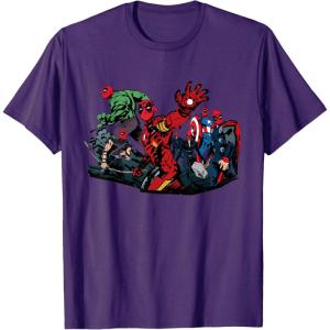imageMarvel Studios Deadpool ampamp Wolverine Avengers Assemble Homage TShirtPurple