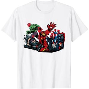 imageMarvel Studios Deadpool ampamp Wolverine Avengers Assemble Homage TShirtWhite