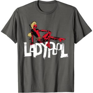 imageMarvel Studios Deadpool ampamp Wolverine Ladypool Toony Art TShirtAsphalt Grey