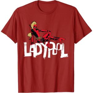 imageMarvel Studios Deadpool ampamp Wolverine Ladypool Toony Art TShirtCranberry Red