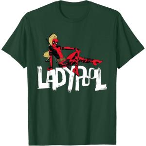 imageMarvel Studios Deadpool ampamp Wolverine Ladypool Toony Art TShirtDark Green