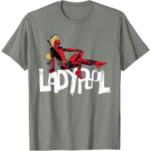 imageMarvel Studios Deadpool ampamp Wolverine Ladypool Toony Art TShirtOlive Heather