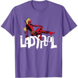 imageMarvel Studios Deadpool ampamp Wolverine Ladypool Toony Art TShirtPurple Heather