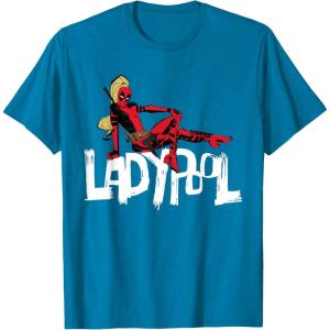 imageMarvel Studios Deadpool ampamp Wolverine Ladypool Toony Art TShirtSapphire Blue