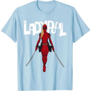 imageMarvel Studios Deadpool ampamp Wolverine Ladypool with Swords TShirtBaby Blue