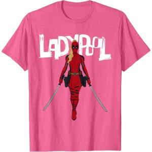 imageMarvel Studios Deadpool ampamp Wolverine Ladypool with Swords TShirtPink Heather