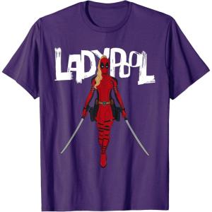 imageMarvel Studios Deadpool ampamp Wolverine Ladypool with Swords TShirtPurple