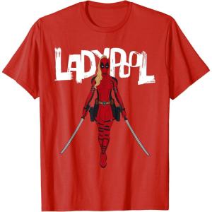 imageMarvel Studios Deadpool ampamp Wolverine Ladypool with Swords TShirtRed