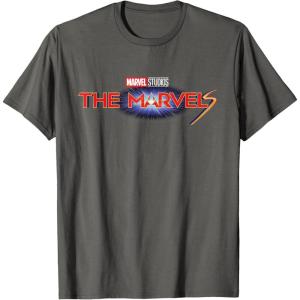 imageMarvel Studios The Marvels Official Movie Logo TShirtAsphalt Grey
